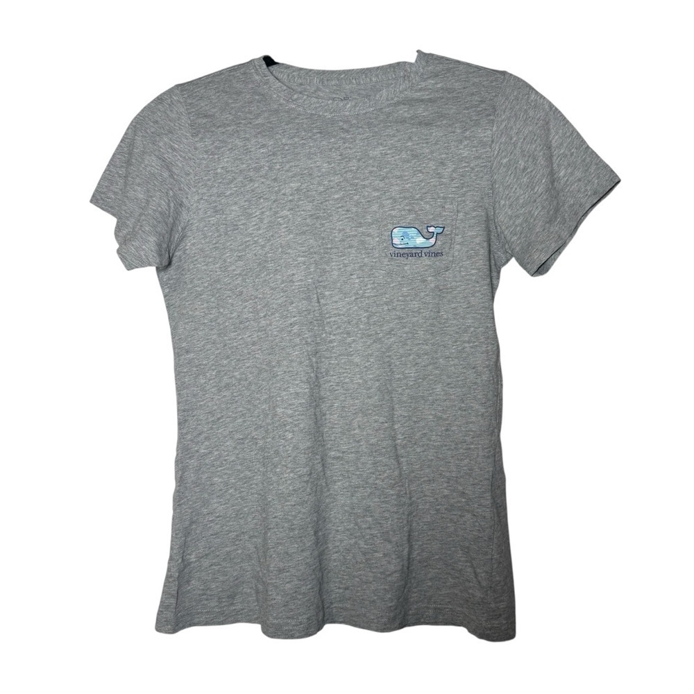 Vineyard Vines Short Sleeve Tee Gray Blue Whale Decal Size XS Preppy Summer